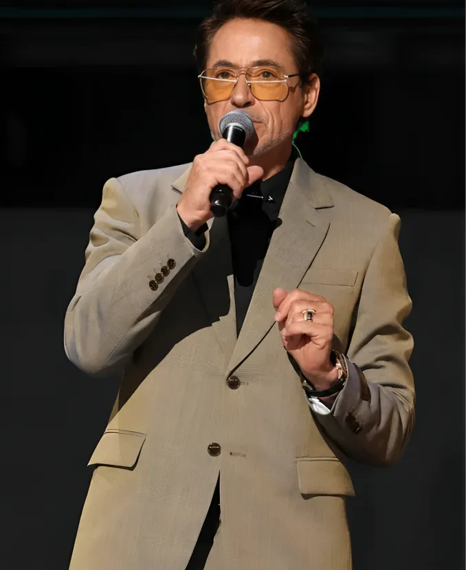 2026 Disney D23 Event Robert Downey Jr. Blazer in Biege D23 Disney 2026 Robert Downey Jr Blazer