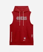 2026 Nike San Francisco 49ers Dri-FIT Sideline Sleeveless Red Hoodie