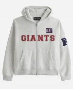 Abercrombie & Fitch New York Giants Grey Fleece Full-Zip Hoodie