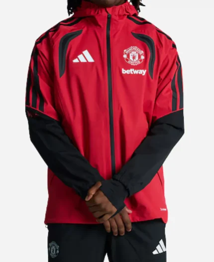  Adidas Manchester United 2627 Training Tiro Authentic Red Rain Jacket