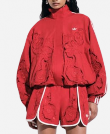 Adidas x ASOS Oversized Cutwork Track Jacket - Red