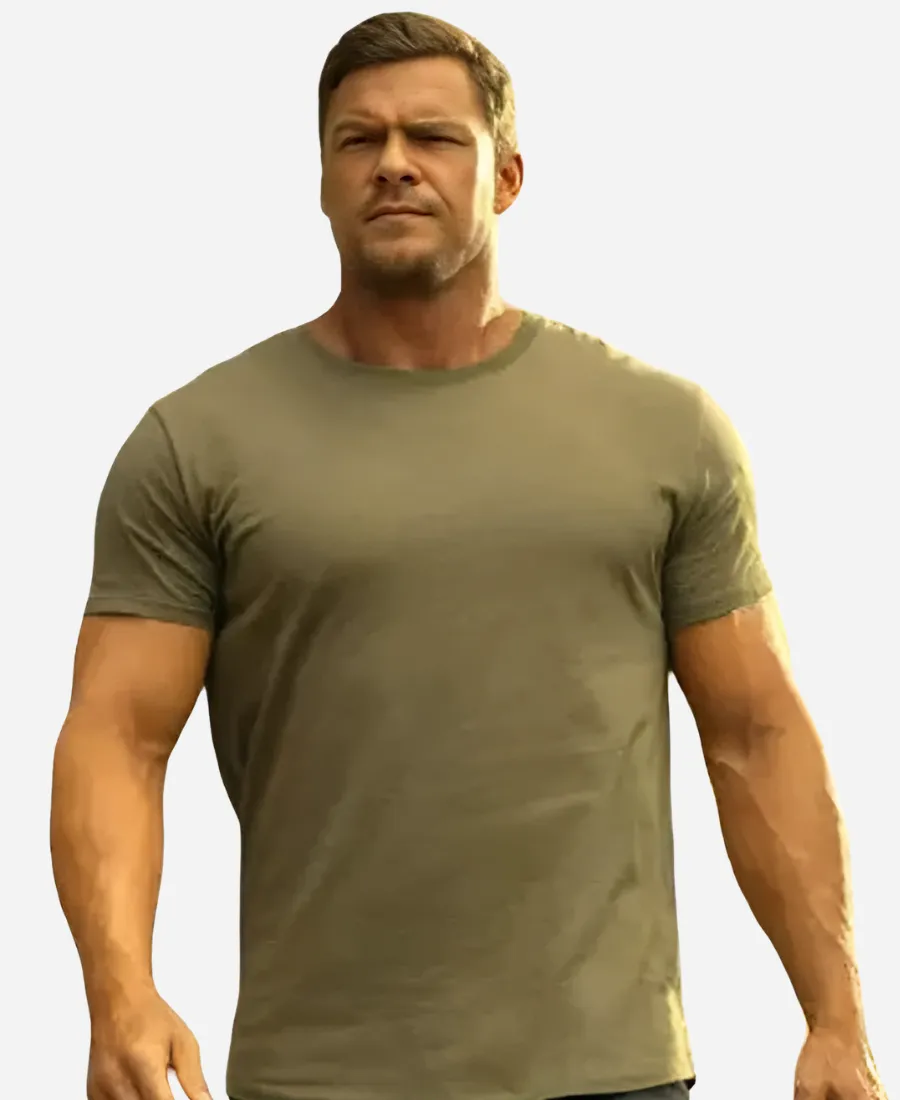Alan Ritchson Tv Series Reacher S04 Jack Reacher Grey T-Shirt Alan Ritchson Tv Series Reacher Season 04 Jack Reacher T-Shirt