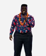 American Idol S23 Canaan James Hill Navy Blue Floral Shirt
