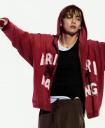 BTS Arirang Kim Taehyung New York Red Hoodie