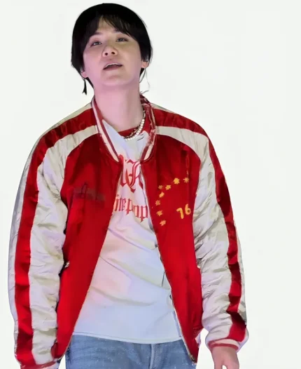 BTS ARIRANG World Tour Toronto Suga Red Bomber Jacket
