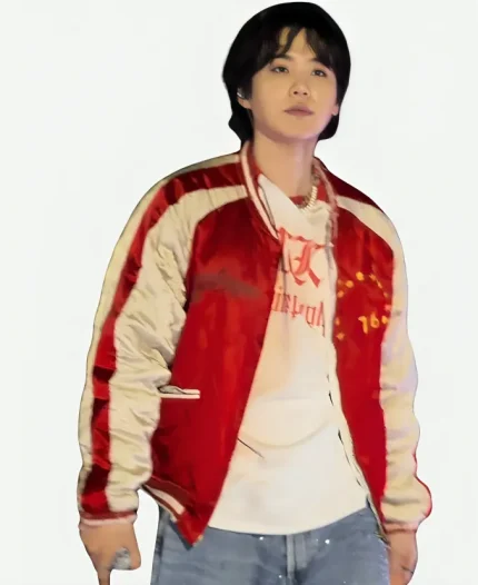 BTS ARIRANG World Tour Toronto Suga Red Bomber Jacket