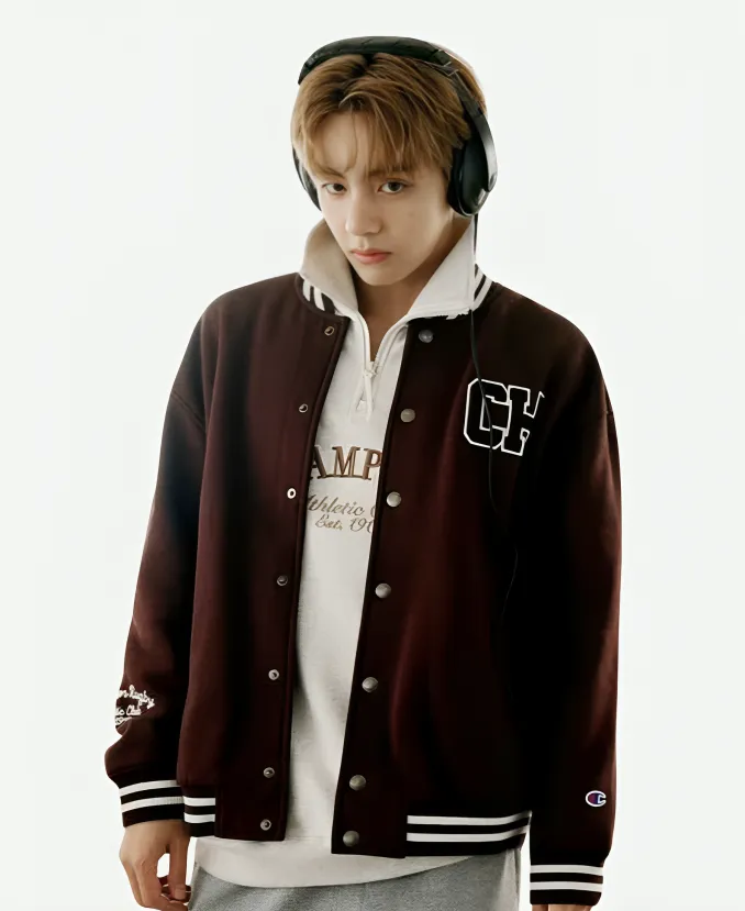 BTS TAEHYUNG x Champion Varsity Jacket BTS TAEHYUNG x Champion Varsity Jacket - Brown