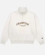   BTS V Champion Athletic Club Est. 1919 Half-Zip Off White Jacket