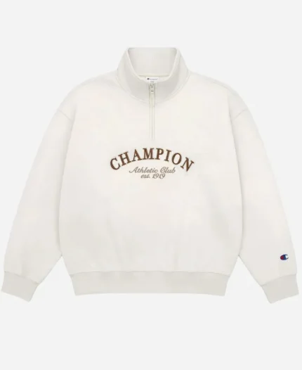   BTS V Champion Athletic Club Est. 1919 Half-Zip Off White Jacket