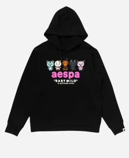 Bape x Aespa Black Hoodie