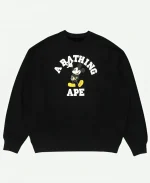 Bape x Disney Mickey Mouse College 2026 Crewneck Sweatshirt - Black