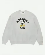 Bape x Disney Mickey Mouse College 2026 Crewneck Sweatshirt - Grey