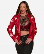 Battle Camp Season 01 Polly Brindle Buddy Love Red Star Leather Jacket
