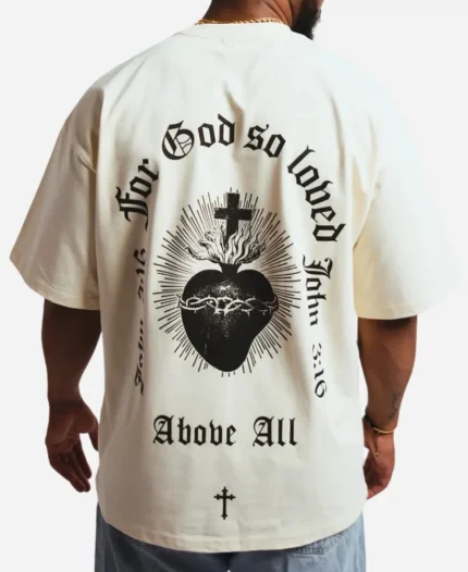 Colin Dooley Baylen Out Loud S03 John 316 Heart Cross Print Above All Graphic T-Shirt