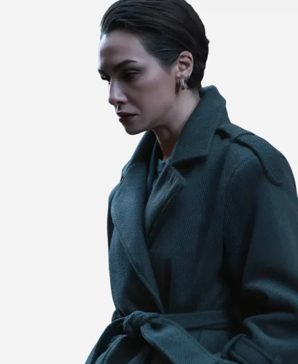 Birce Akalay TV Series Graveyard S03 Önem Özülkü Grey Trench Coat
