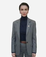 Birce Akalay Tv Series Mezarlik S03 Önem Özülkü Grey Wool Blazer