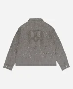 Birth Of Royal Child Rhinestone Zipper Work Jacket