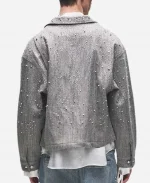 Birth Of Royal Child x Rhinestone Grey Zipper Jacket