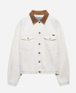 Caitlin Clark Dallas Wings v Indiana Fever White Denim Blouson Jacket