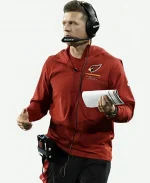 2026 Preseason Arizona Cardinals Mike LaFleur Nike Sideline Red Half-Zip Hooded Anorak Jacket