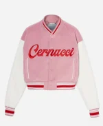 Cernucci Varsity Bomber Jacket - Baby Pink