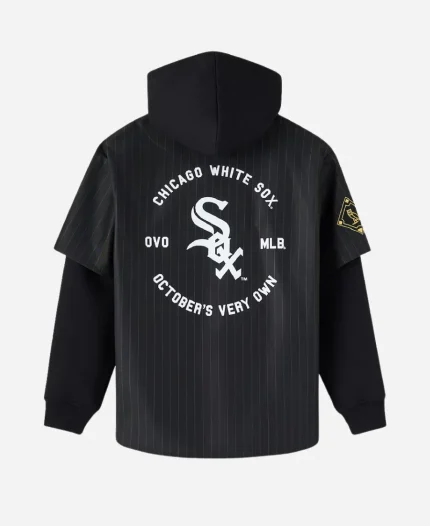 Chicago White Sox OVO x MLB Black Jersey Button-Up Hoodie