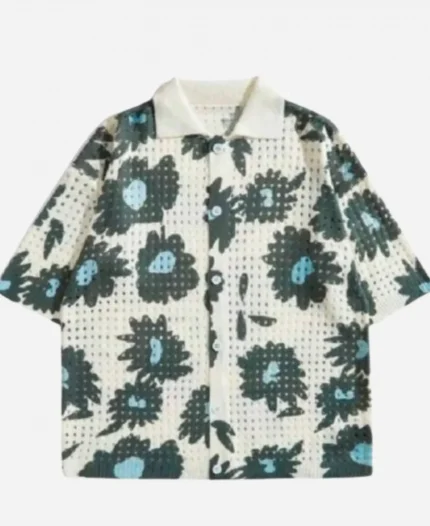 Colin Dooley Baylen Out Loud S02 Short Sleeve Floral Crochet Shirt