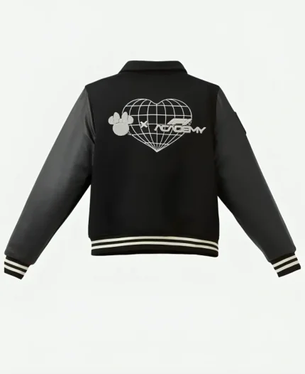 Unisex D23 Disney x Formula 1 Minnie Mouse Black Wool Varsity Jacket