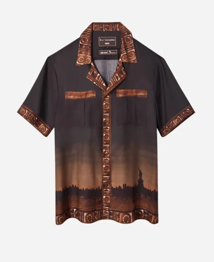 Danny McBride The Righteous Gemstones S04 Brown Printed Shirt