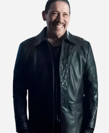 Danny Trejo The Flash S04 Breacher Black Leather Trench Coat