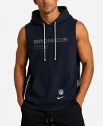 Nike 2026 Denver Broncos Sideline Sleeveless Navy Blue Hoodie