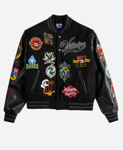 Men’s Disney Villains By Shoe Palace Black Wool Leather Varsity Jacket