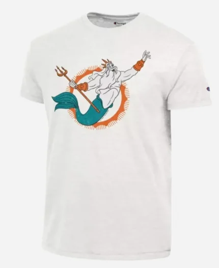 Disney x Champion Miami Dolphins King Triton Tri-Blend Cream T-Shirt 