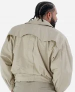  Drake 20 vs 1 Kick Streaming Beige Double Breasted Bomber Jacket