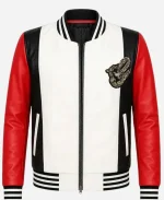 Dubai 2026 United Arab Emirates Rema Red & White Leather Bomber Jacket