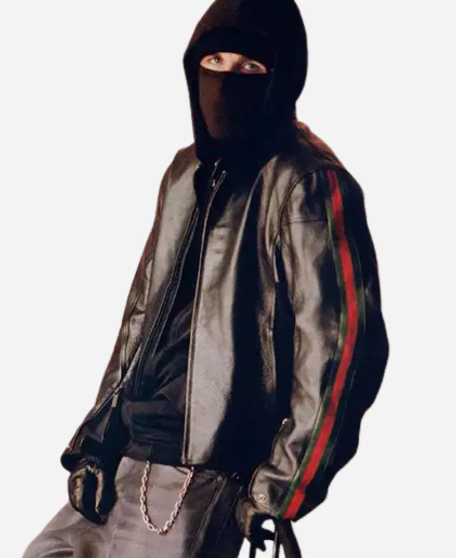 EsDeeKid Gucci Primavera Leather Jacket EsDeeKid Gucci Primavera Side Strips Black Leather Jacket