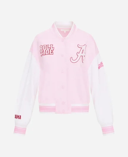 Fanatics x LoveShackFancy Collegiate Varsity Jacket - Pink