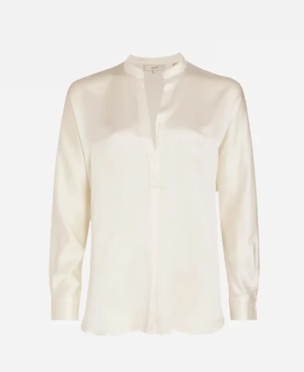 Finola Hughes General Hospital Anna Devane White Silk Blouse