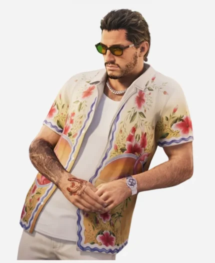 GTA VI Jason Duval White Floral Shirt