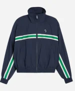 Unisex Gap x Malbon 2026 Navy Textured Poplin Full-Zip Windbreaker Jacket