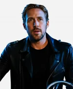 Ghost Rider Ryan Gosling Marvel Studios Black Leather Biker Jacket 