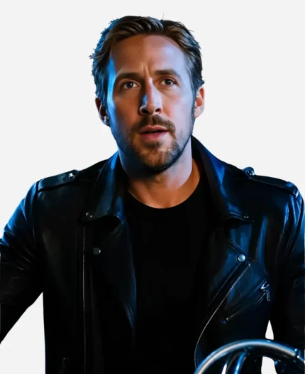 Ghost Rider Ryan Gosling Marvel Studios Black Leather Biker Jacket 