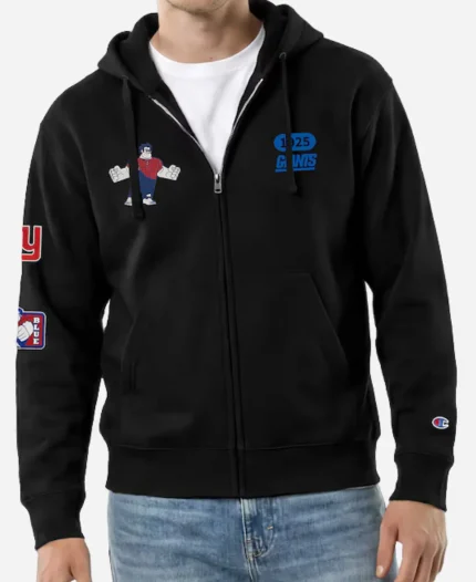 New York Giants Disney x Champion Wreck-It Ralph All-Star Black Full-Zip Hoodie