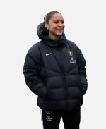 Giulia Dragoni Nike Chelsea FC 2026 Women Black Hooded Puffer Jacket