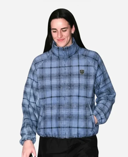 Golden State Valkyries Caitlin Clark Blue Plaid Jacket