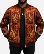 GTA 6 Boobie Ike Maroon & Golden Bomber Jacket