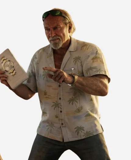 GTA VI Brian Heder Palm Tree Hawaiian Print Shirt