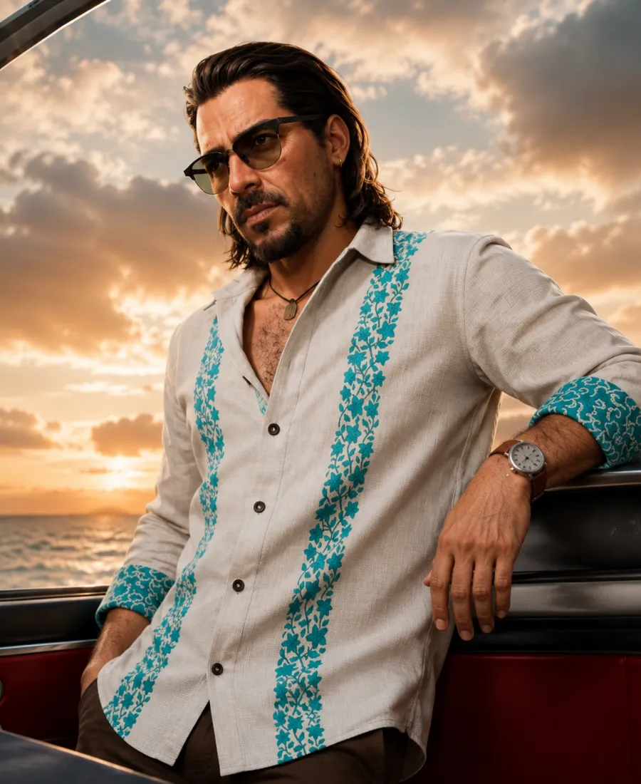Grand Theft Auto VI Raul Bautista White Print Shirt Grand Theft Auto VI Raul Bautista White Printed ShirtÂ
