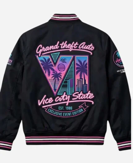 GTA VI Vice City Black Bomber Jacket
