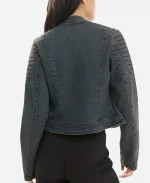 Hannah Waddingham Ride or Die S01 Judith Burton Grey Biker Denim Jacket